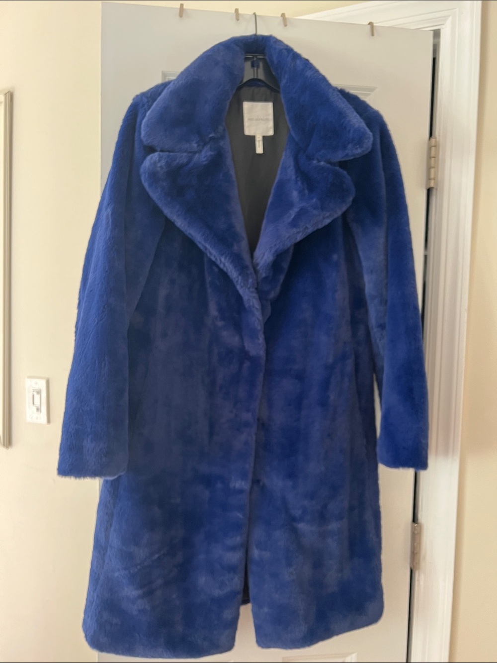 Avec Les Filles Blue Faux Fur Long Coat - Women's Plush Winter Jacket size small